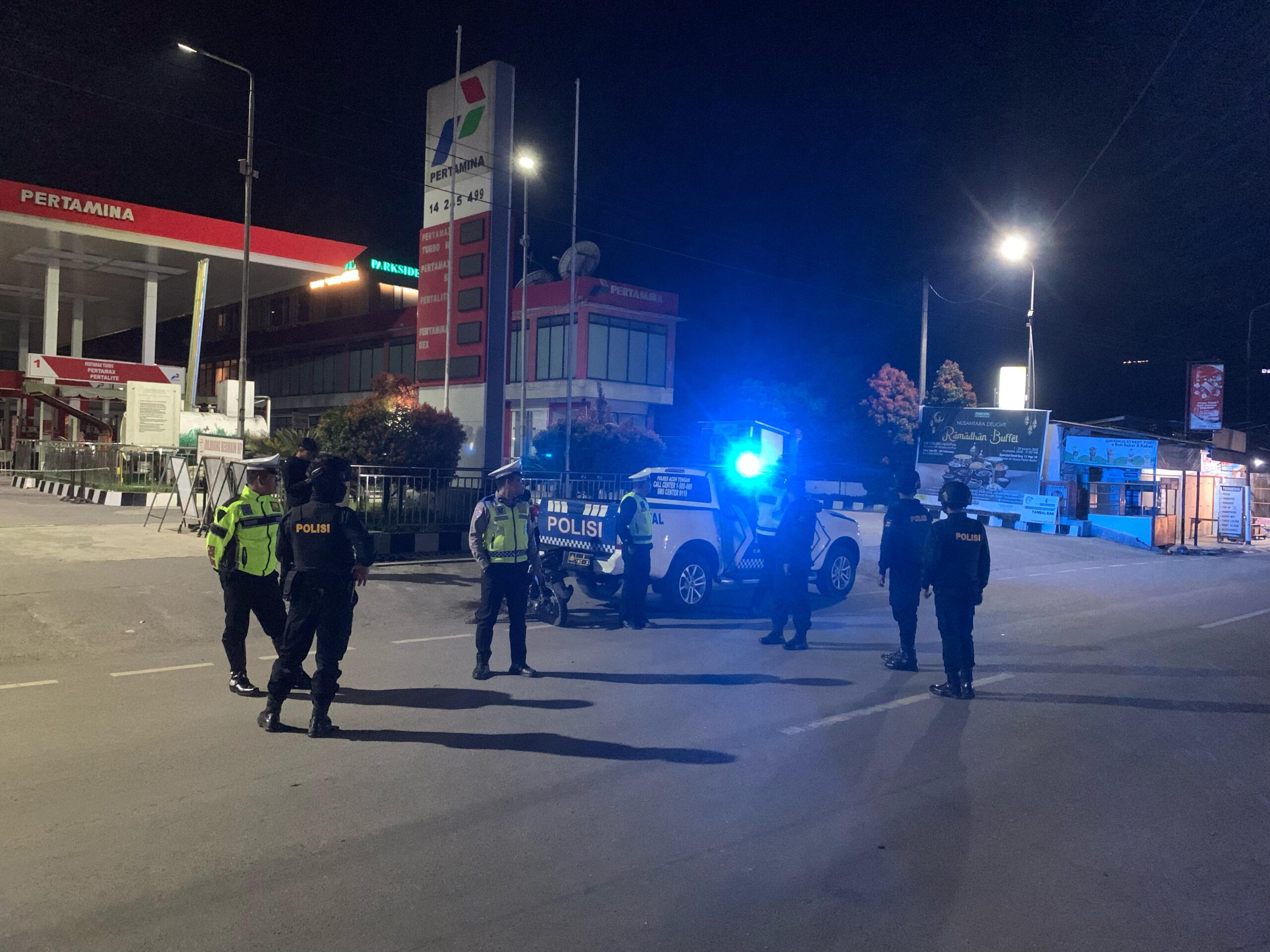 Antisipasi Balap Liar, Sat Lantas Bersama Samapta Polres Aceh Tengah Gelar Patroli Blue Light