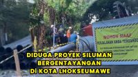 Galian dan Pagar Seng Proyek Pipa PDAM PT Toya Perdana, Mengancam Nyawa Pemudik  di Kawasan Kota Lhokseumawe
