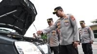 Ambil Apel Jam Pimpinan, Kapolres Aceh Timur Cek Kendaraan Dinas Polsek